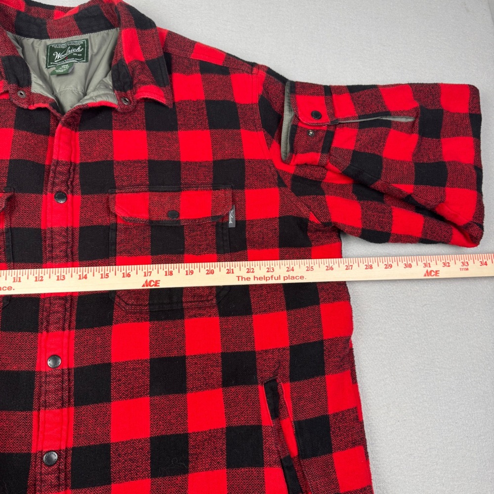 Woolrich Mens XXL Buffalo Plaid Insulated Shirt Jacket Red‎ Black Quilted 6151 - Picture 7 of 9